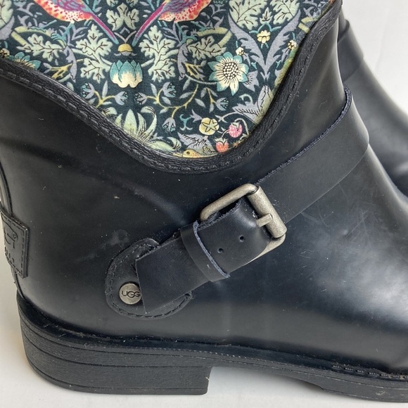 UGG Sivada Strawberry Thief Liberty Print Rain Boot 7 Wellies Collab Winter Cozy - Picture 5 of 16